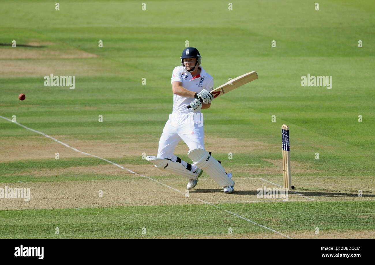 Johnny Bairstow bats de l'Angleterre le premier jour du deuxième test Investec Ashes au Lord's Cricket Ground, Londres. Banque D'Images