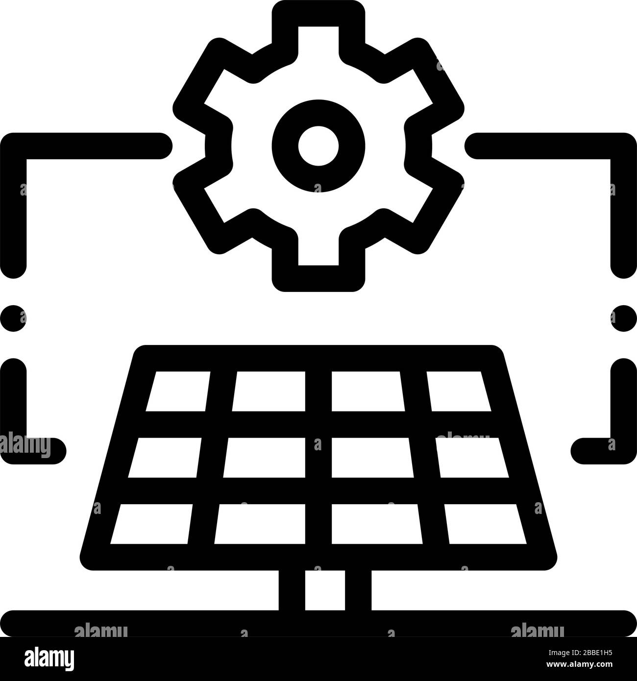 illustration du contour vectoriel de l'icône de configuration solaire générale Illustration de Vecteur
