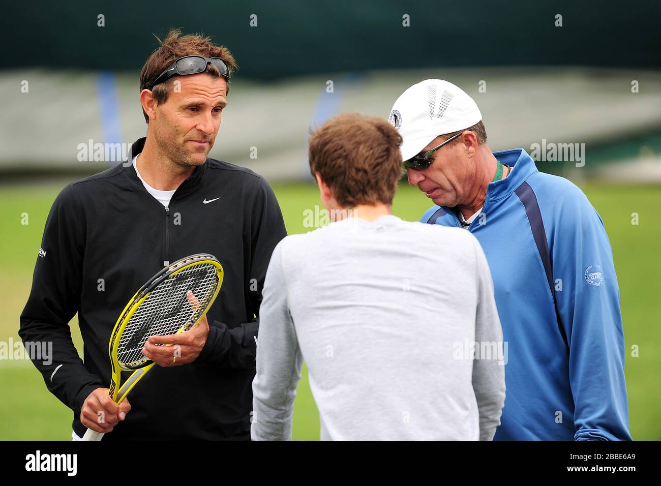 (De gauche à droite) Andy Murray et Ivan Lendl de Grande-Bretagne, entraîneur d'Andy Murray de Grande-Bretagne. Banque D'Images