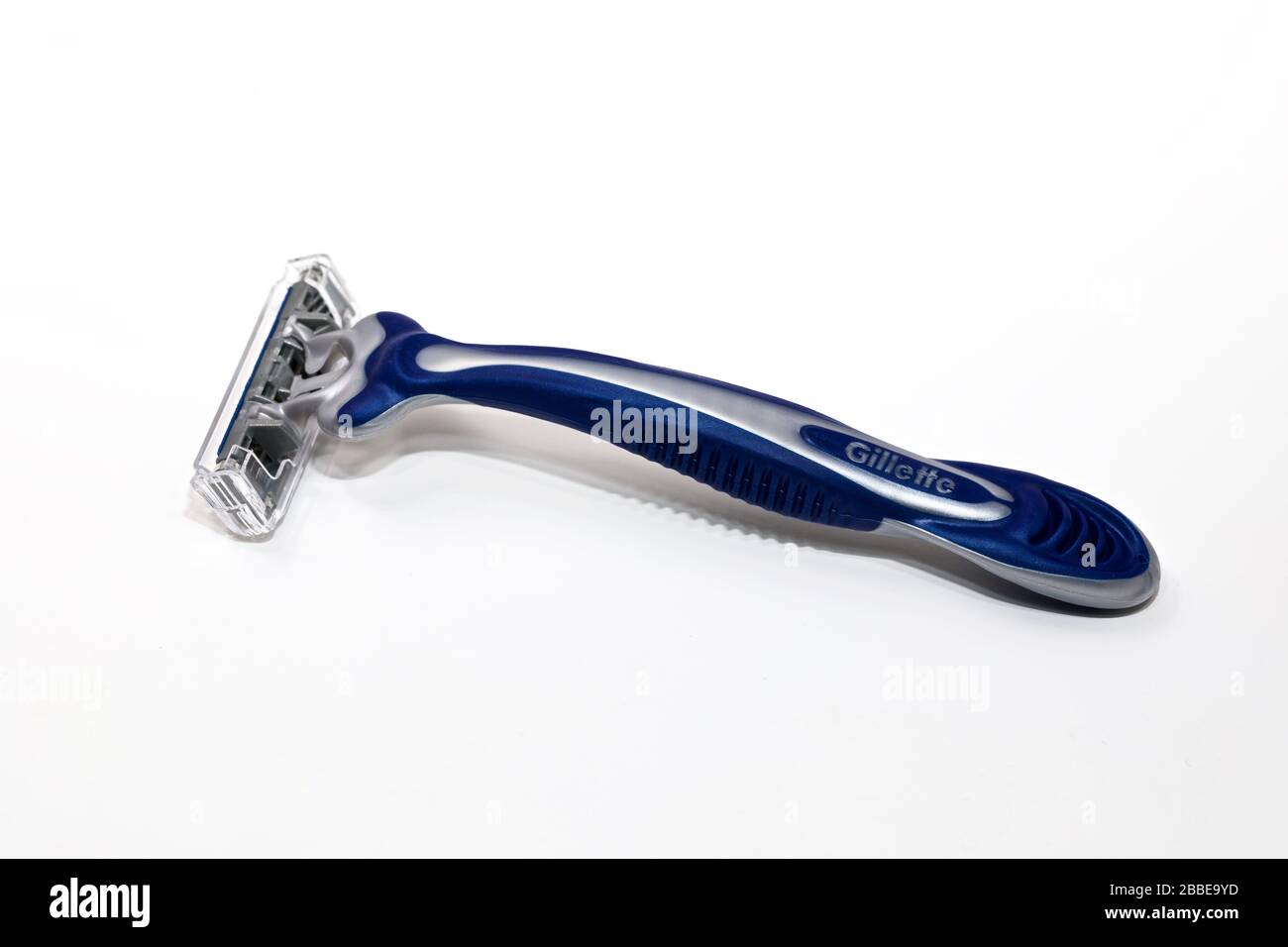 Gillette Razor sur fond blanc Banque D'Images