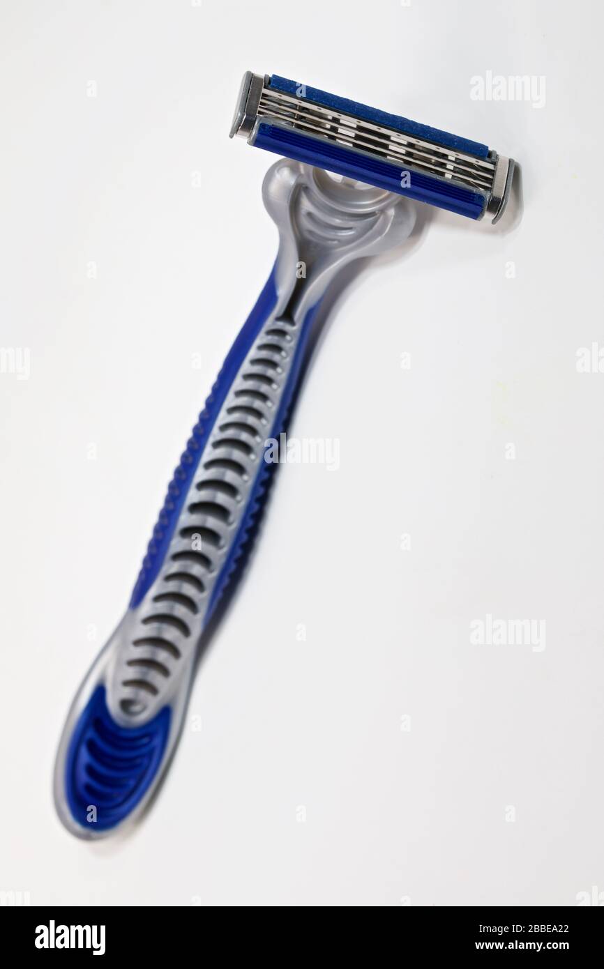 Gillette Razor sur fond blanc Banque D'Images