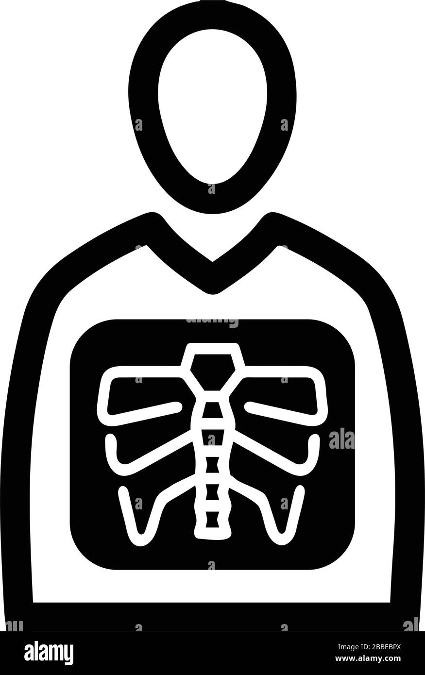 Icône de radiographie bien organisée et entièrement modifiable, squelette, patient, radiologie, icône de vecteur de rayons X pour le stock vectoriel et bien d'autres fins. Illustration de Vecteur