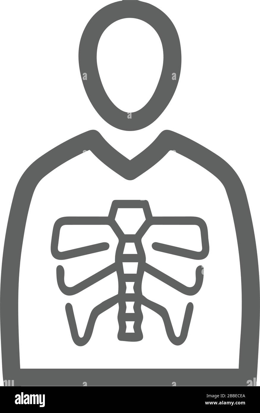 Icône de radiographie bien organisée et entièrement modifiable, squelette, patient, radiologie, icône de vecteur de rayons X pour le stock vectoriel et bien d'autres fins. Illustration de Vecteur