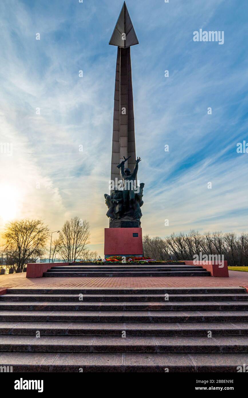 Le complexe commémoratif Kumzhenskaya Grove en l'honneur des soldats tombés de l'Armée rouge qui libèrent Rostov-on-don en 1941 et 1943. Objet du patrimoine culturel Banque D'Images