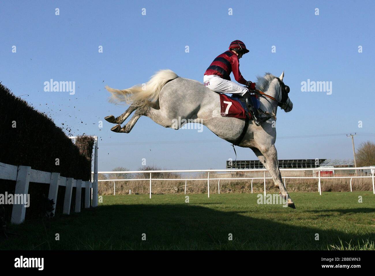 Patrick Dee est monté par les sauts de l'O'Farrell dans le ladbrokesbingo.com handicap Chase (pour le trophée du Défi « gay Record ») Banque D'Images