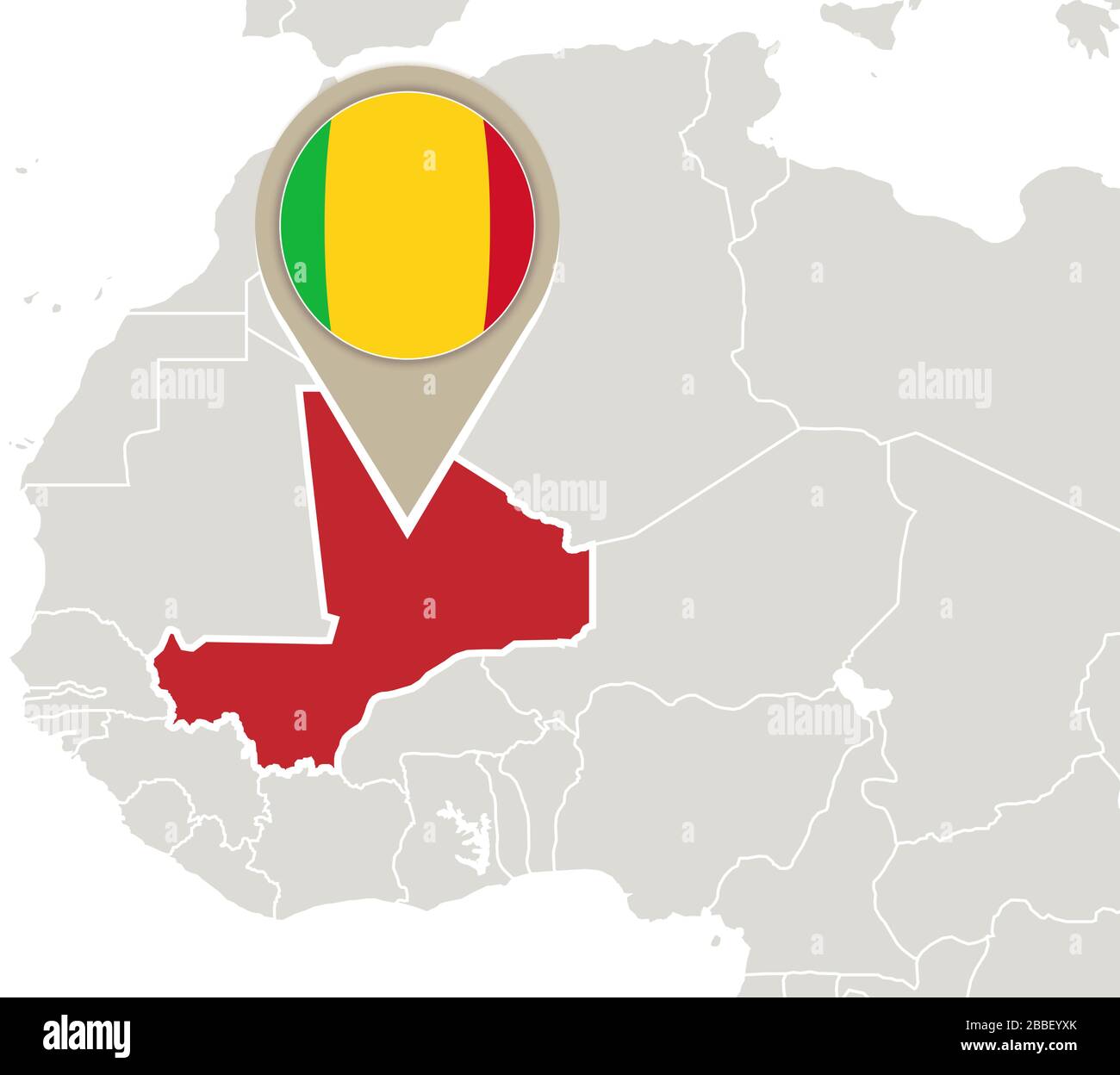 Drapeau de la carte du Mali | Poster