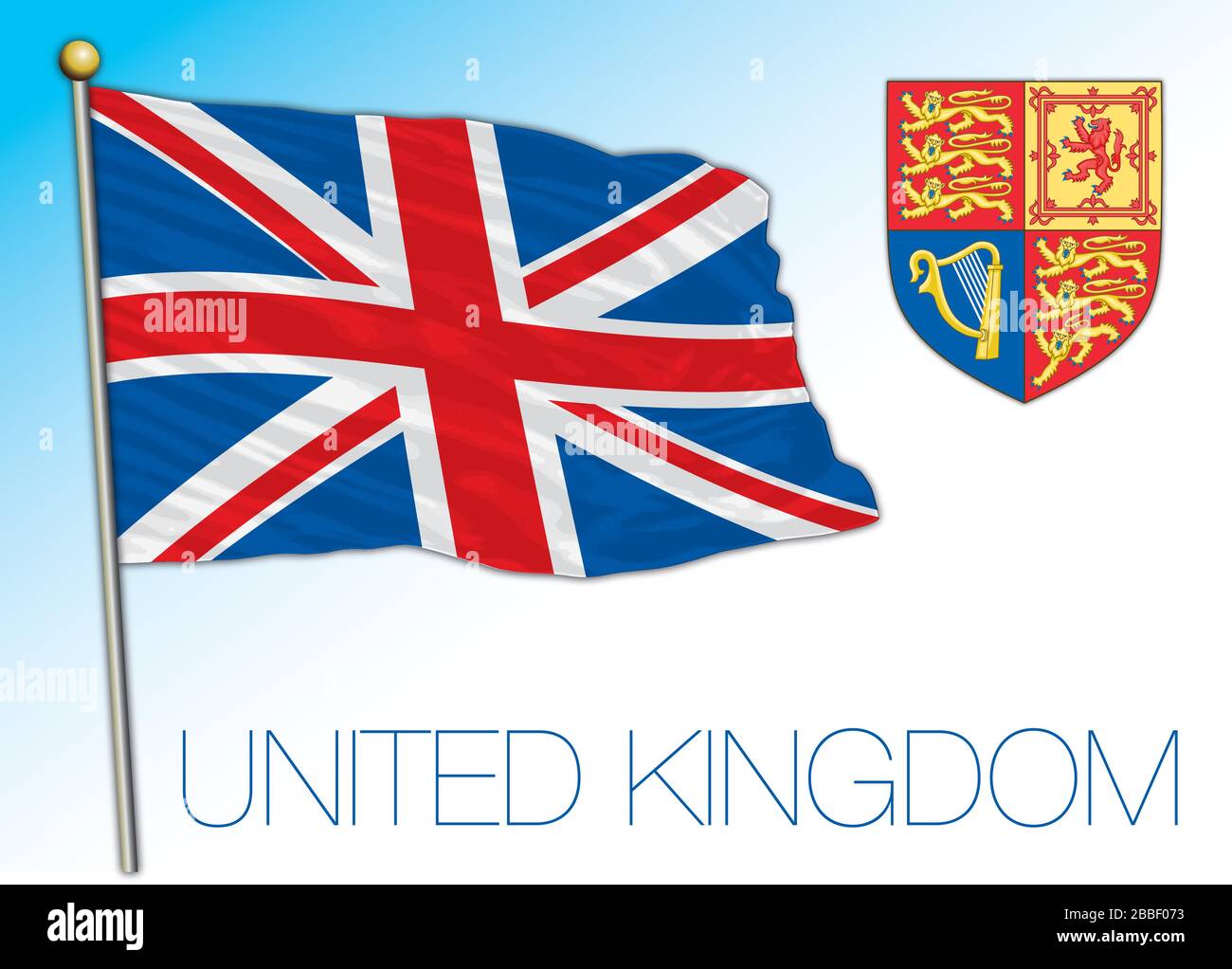 Drapeau national officiel du Royaume-Uni et armoiries, Europe, illustraion vectoriel Illustration de Vecteur