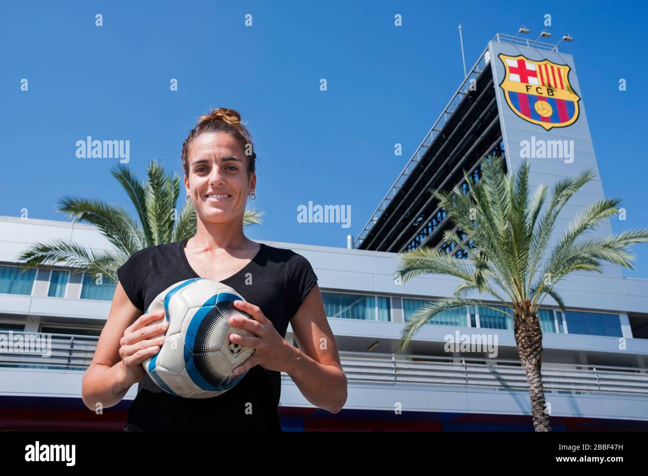 Melanie Serrano. Footballeur espagnol qui joue à gauche pour le FC Barcelona dans la 1ère Division espagnole, et l'équipe nationale espagnole. Banque D'Images