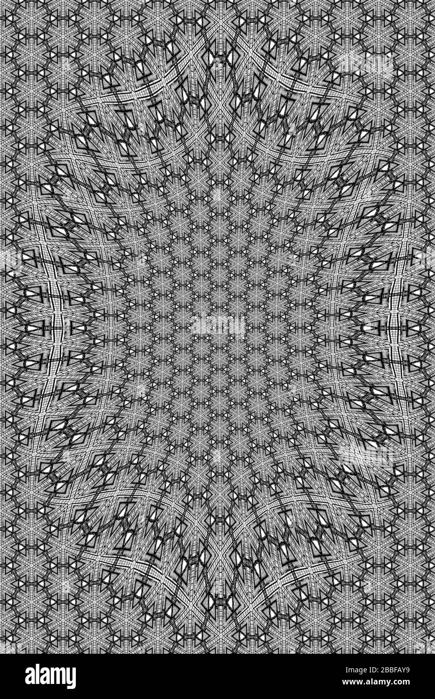 Un motif géométrique noir et blanc pour le papier peint, les tuiles de sol, la texture de l'arrière-plan Banque D'Images