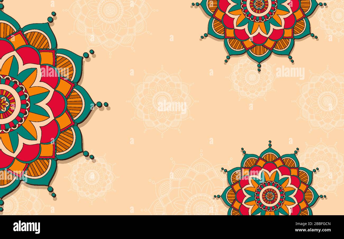 Modèle d'arrière-plan avec illustration de la conception de motif de mandala Illustration de Vecteur