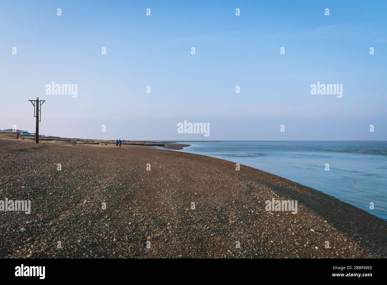 Une plage marine vide, Fleetwood, Lancashire, Royaume-Uni Banque D'Images