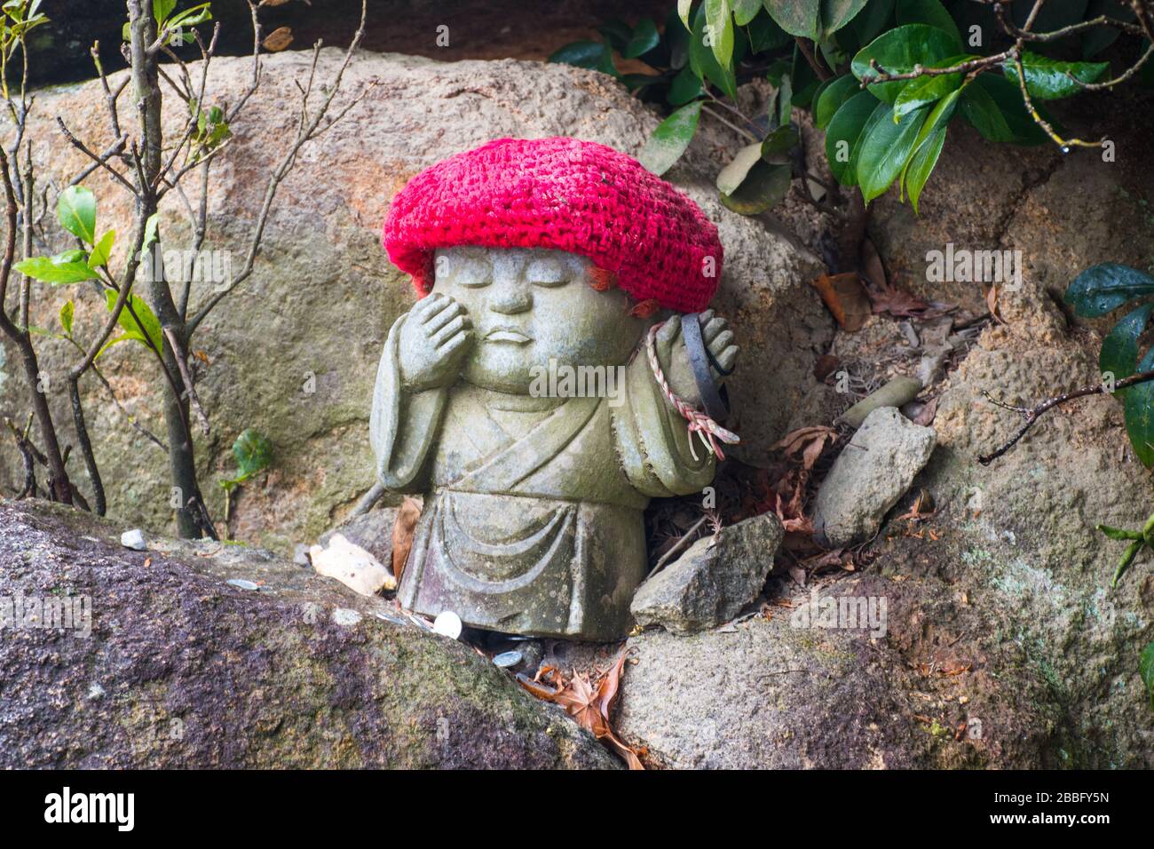 Petit Bouddha - Misen Hondo/Reikado - Mont Misen - Miyajima - Hiroshima Banque D'Images