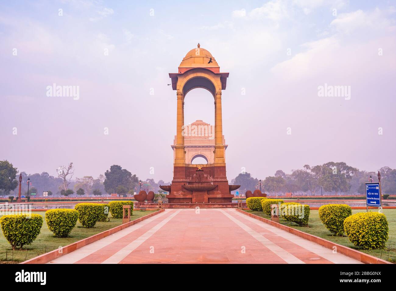 L'Inde porte un mémorial de guerre sur la route Rajpath New Delhi Banque D'Images