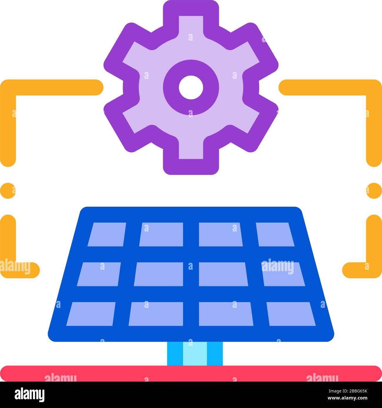 illustration du contour vectoriel de l'icône de configuration solaire générale Illustration de Vecteur