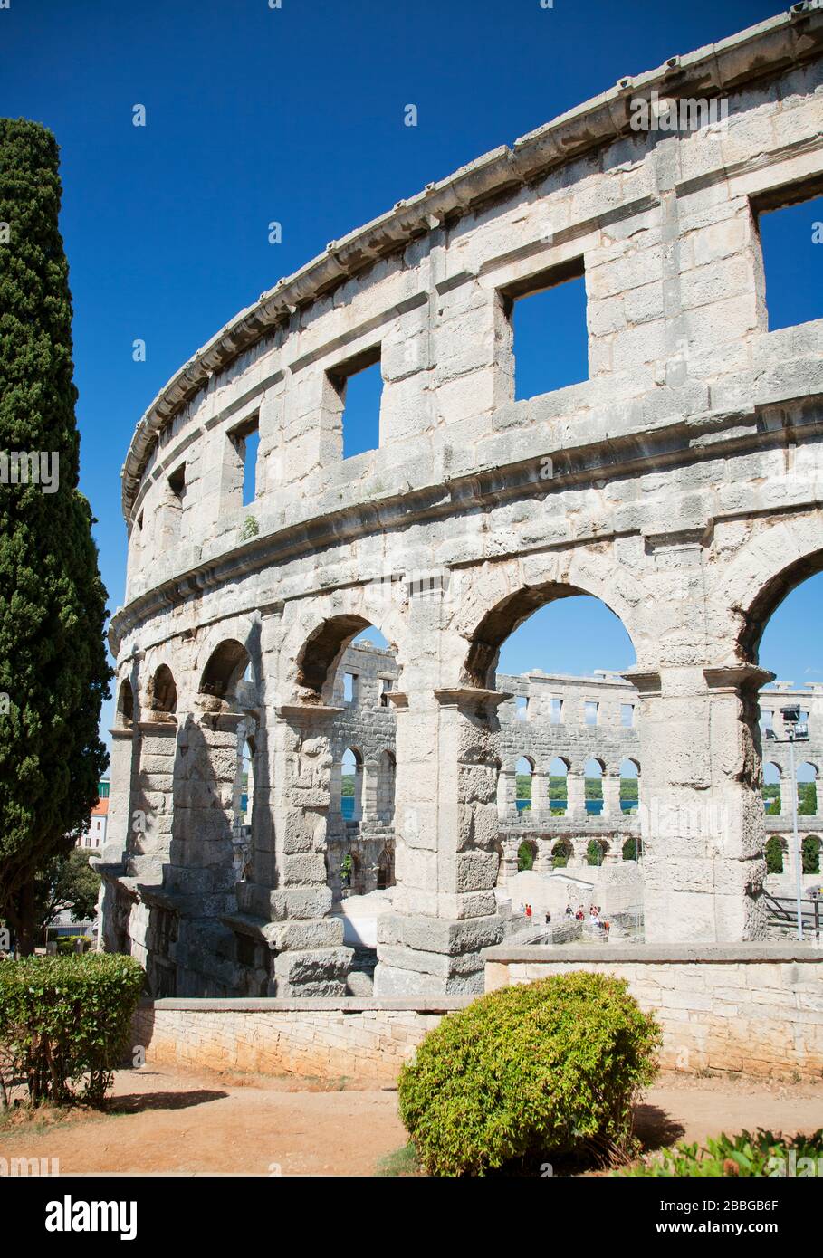 Pula, amphithéâtre romain, Istrie, Croatie, Europe Banque D'Images