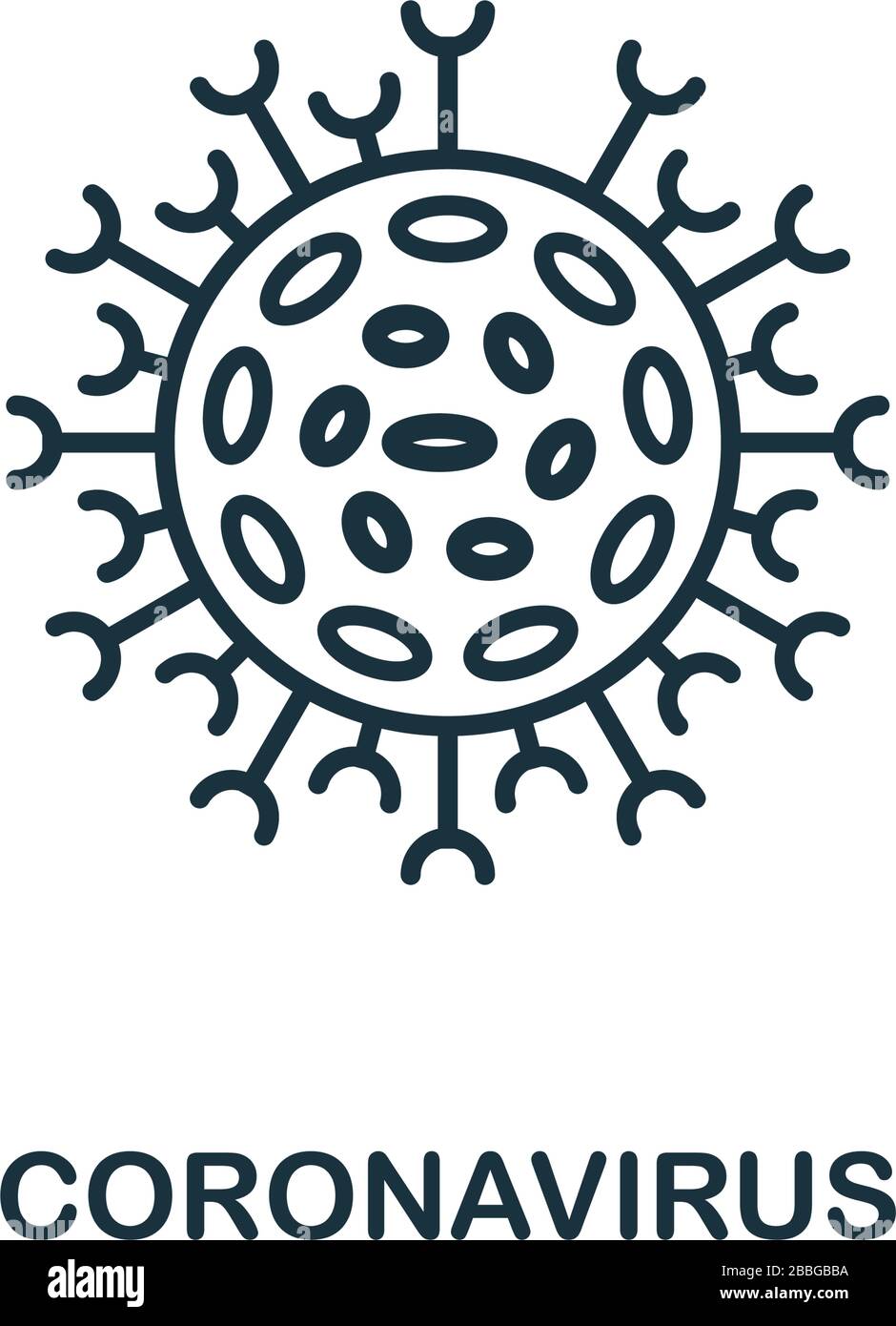 Icône coronavirus. Élément de style de ligne de la collection hygiène. Icône de coronavirus fin pour la conception de sites Web et les infographies Illustration de Vecteur