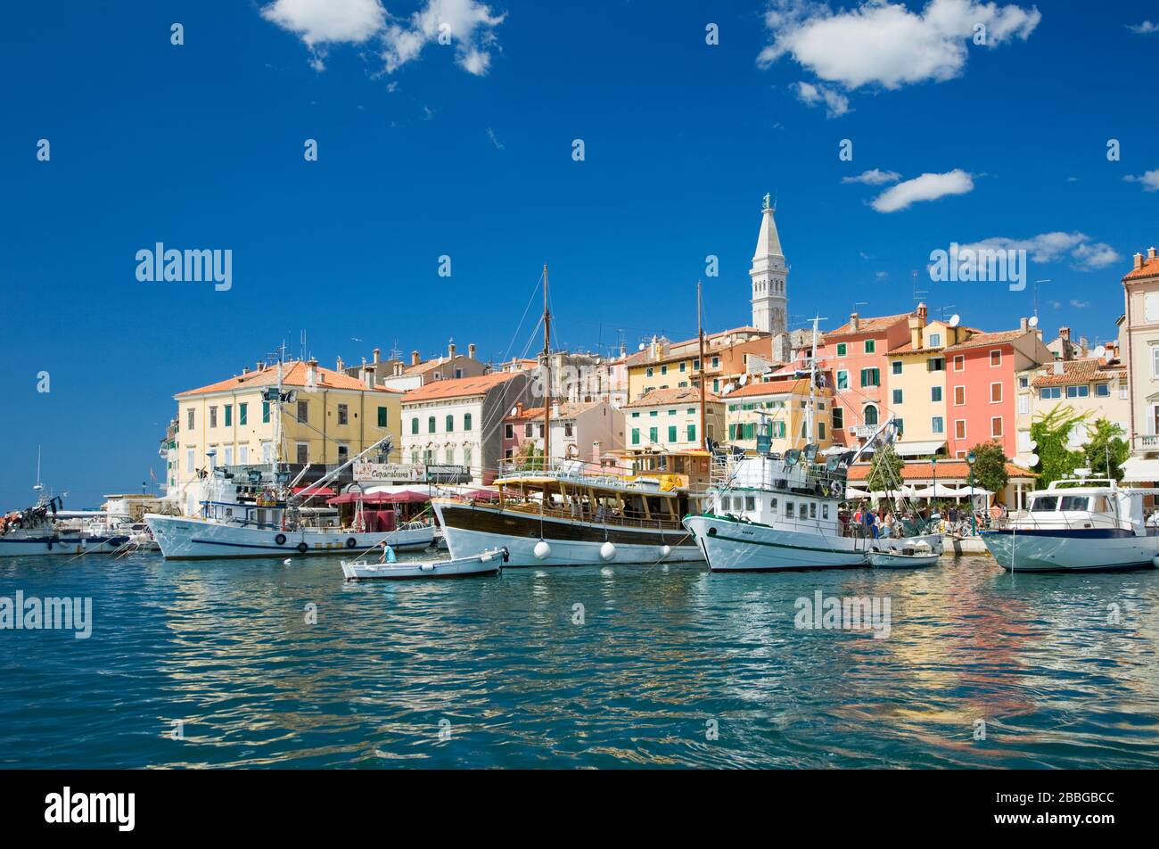 Port de Rovinj, Rovinj, région de l'Istrie, Croatie, Europe Banque D'Images