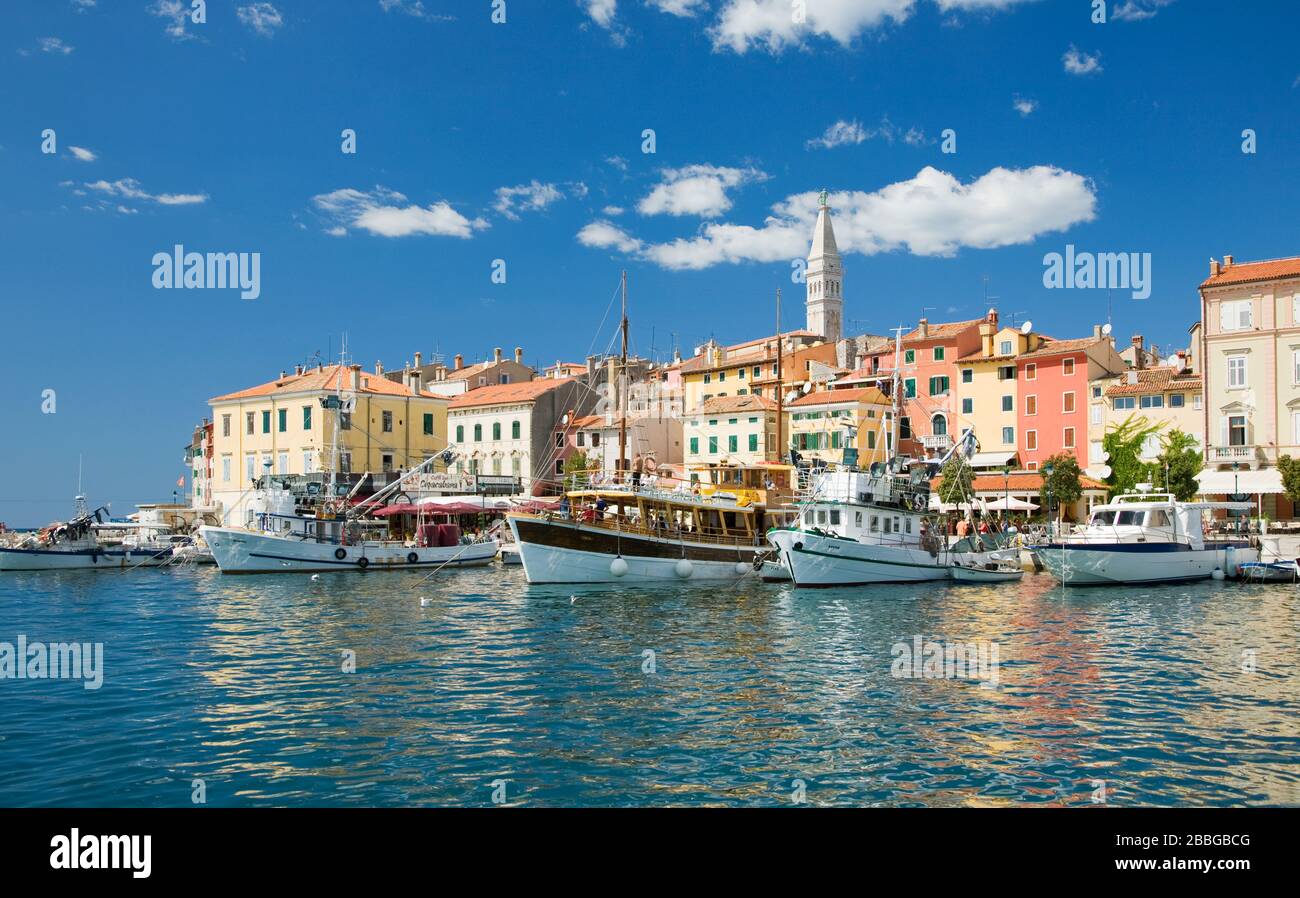 Port de Rovinj, Rovinj, région de l'Istrie, Croatie, Europe Banque D'Images