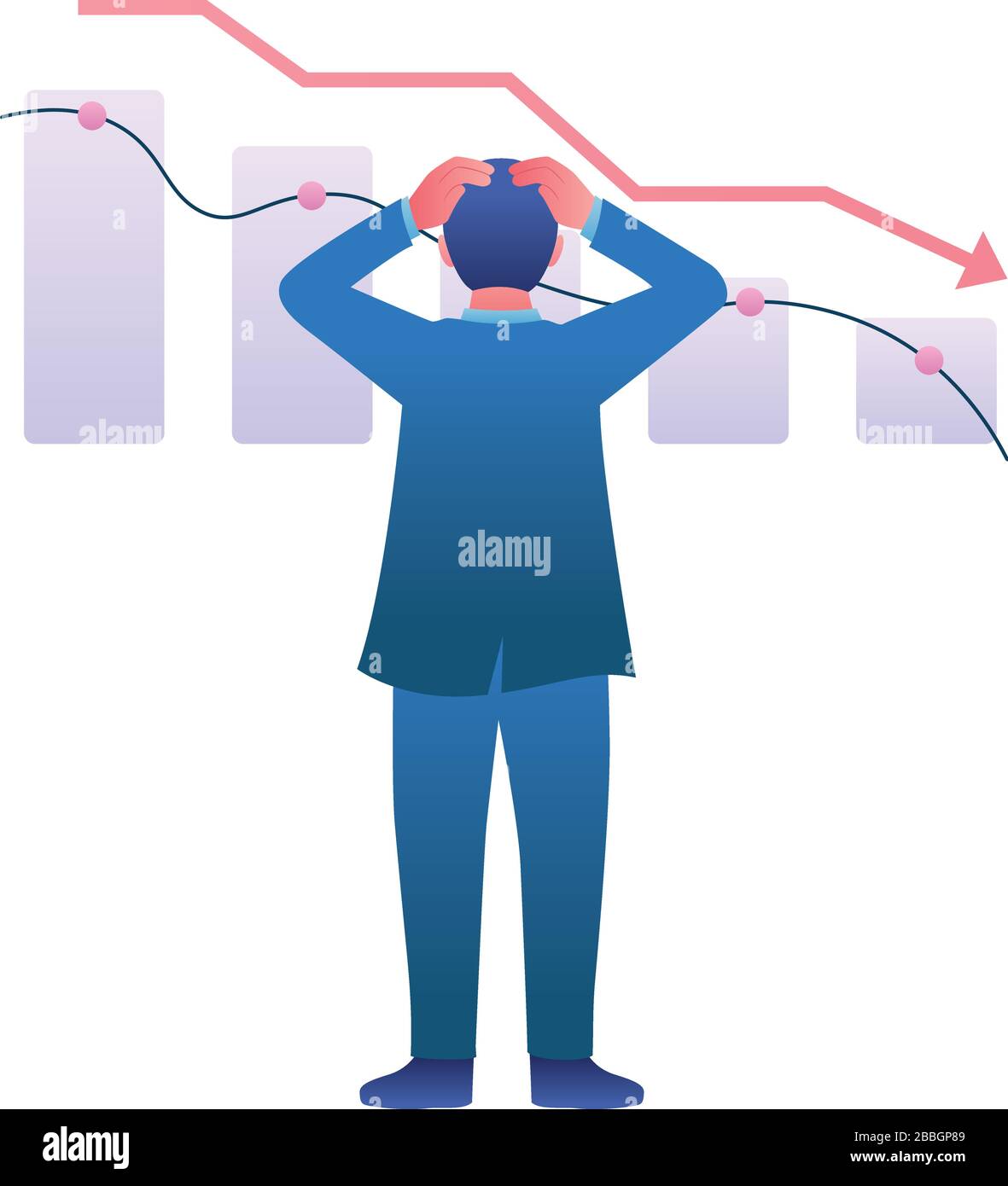 Récession économique crash Illustration de Vecteur
