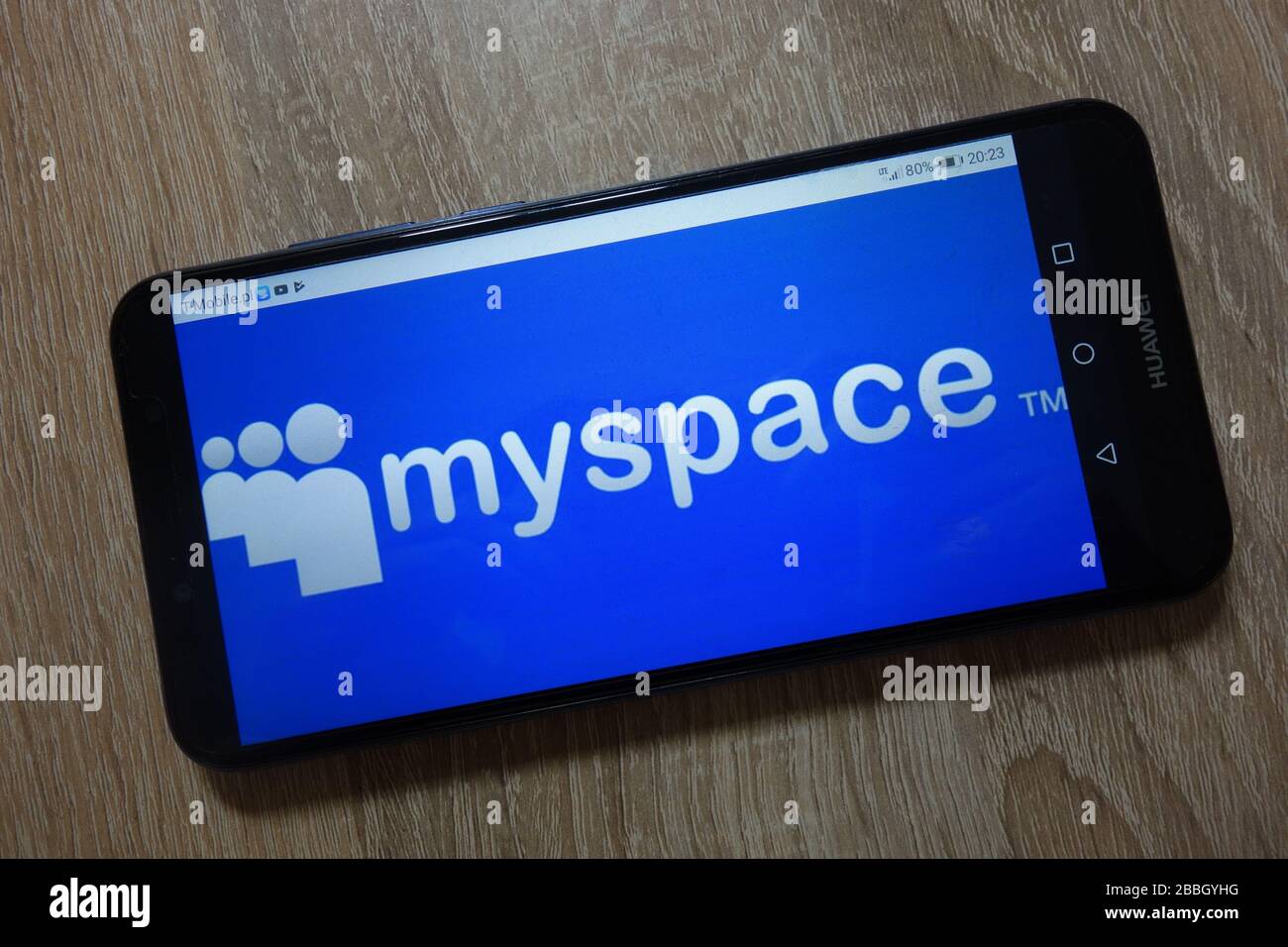 Logo MySpace affiché sur le smartphone Banque D'Images