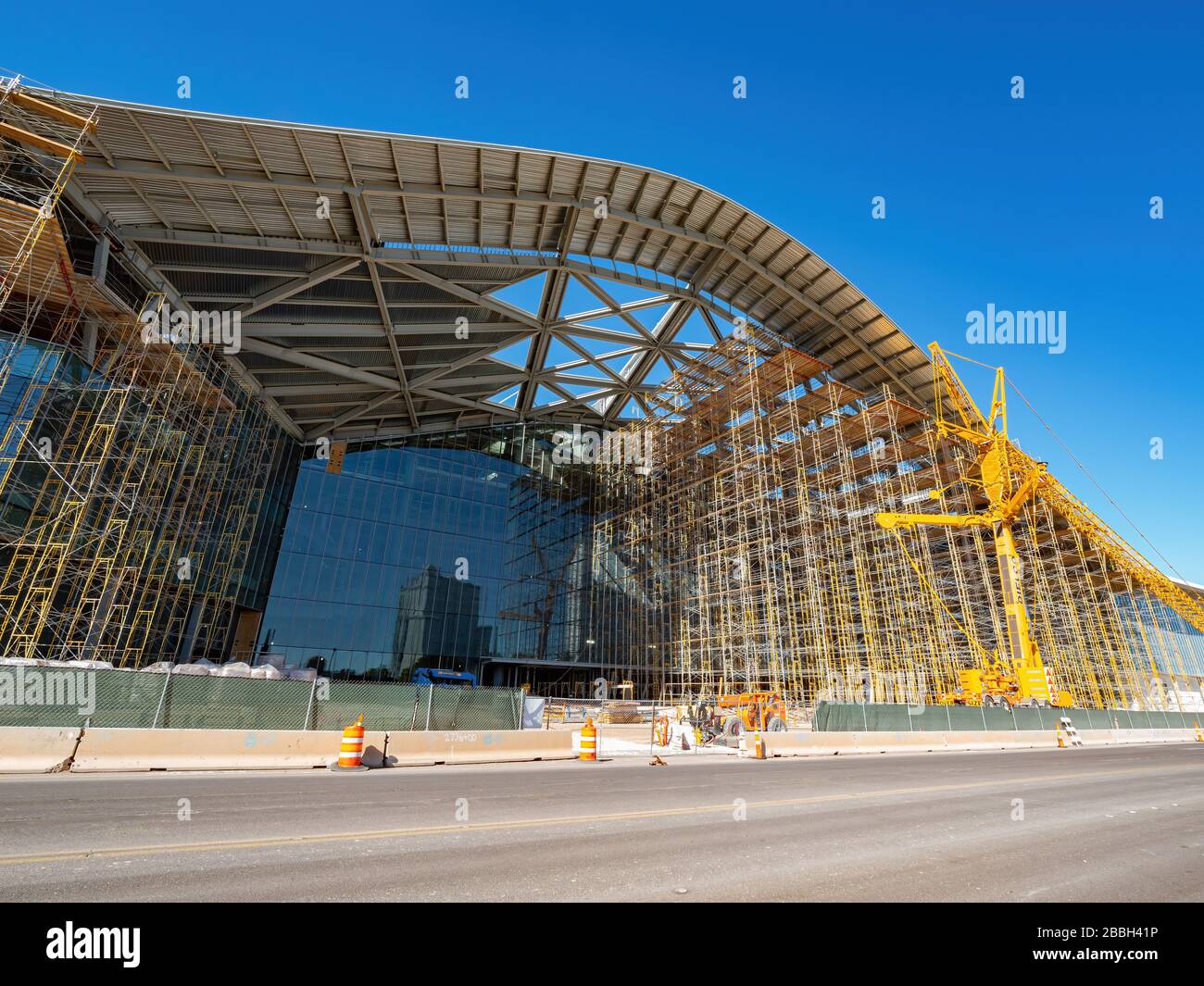 Las Vegas, 30 MARS 2020 - vue de l'après-midi sur le site de la construction du nouveau centre des congrès Banque D'Images