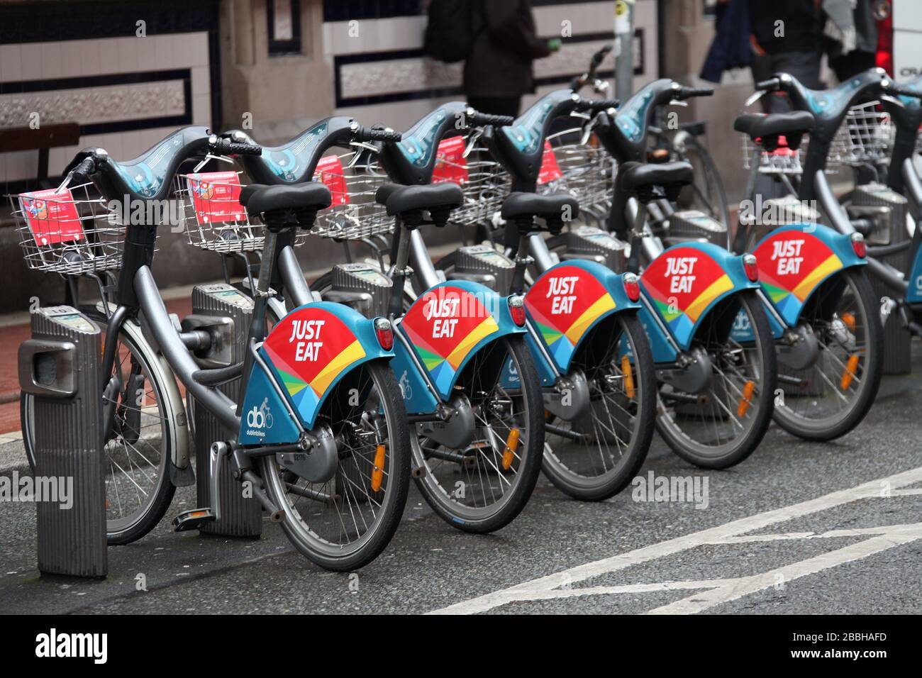 Il suffit de manger des dublinbike dans le centre-ville Banque D'Images