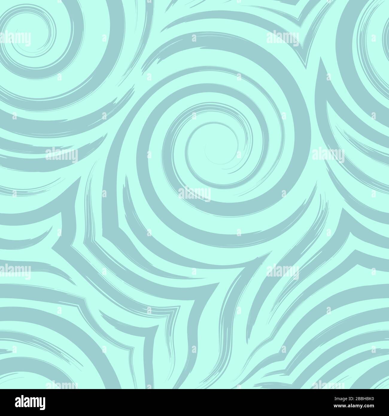 Vectorisation de spirales et de boucles transparentes. Texture turquoise abstraite pour tissus ou papier d'emballage. Texture géométrique des lignes de flux et des arcs Illustration de Vecteur
