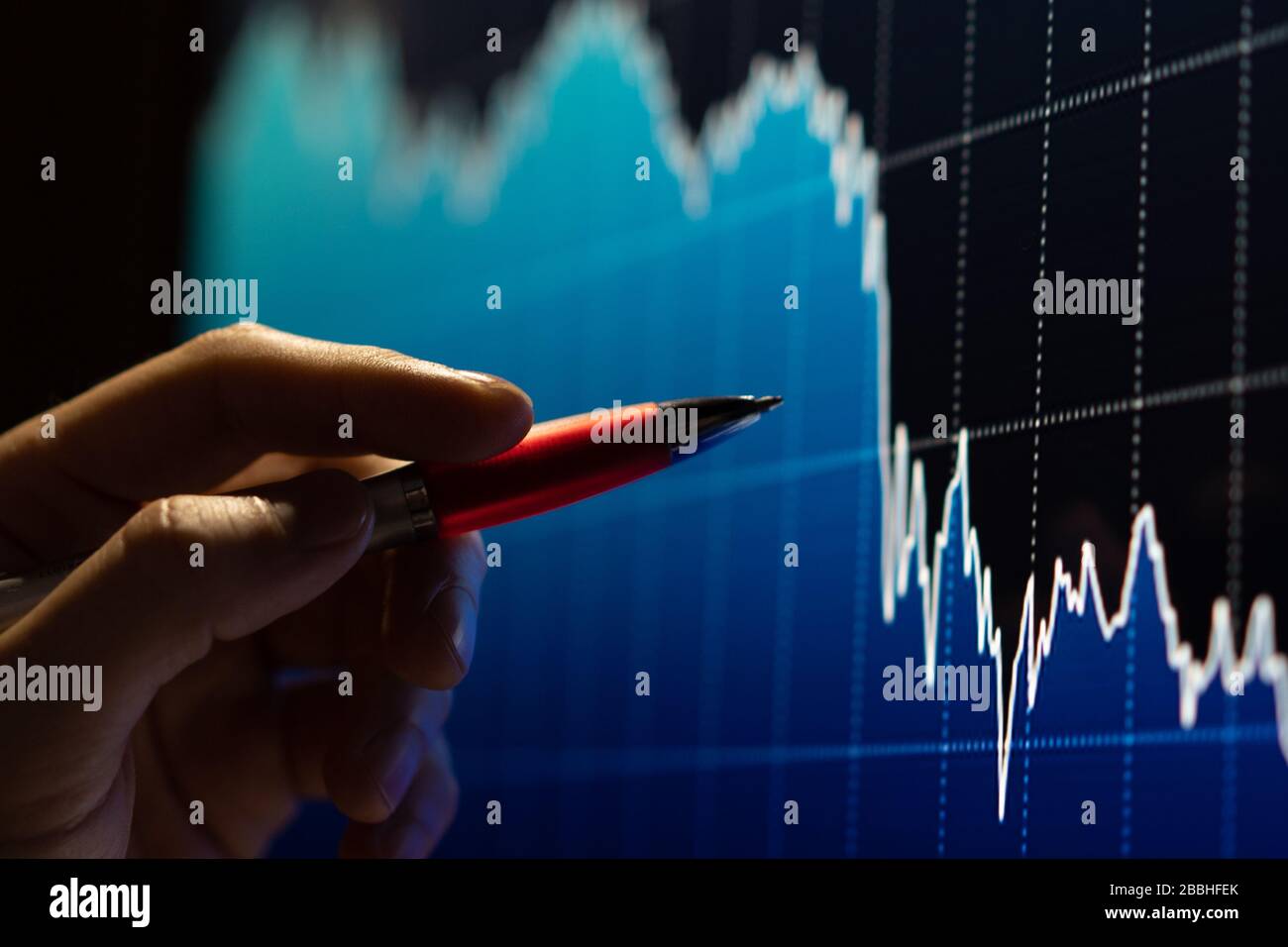 Arrière-plan du graphique de données d'échange de stock d'écran d'entreprise Banque D'Images