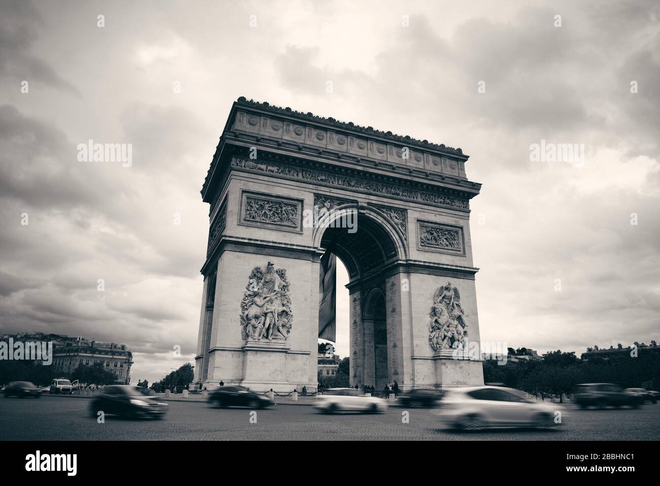Arc de Triomphe et la rue de Paris. Banque D'Images