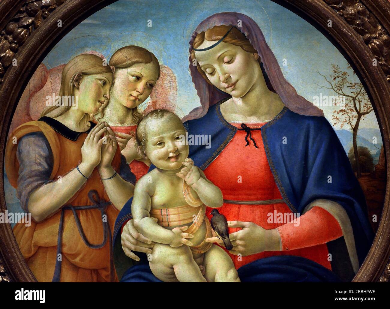 La Vierge et enfant avec Anges, 1500-1510 PIERO DI COSIMO FLORENCE 1461-1521 Italien, Italie, Banque D'Images
