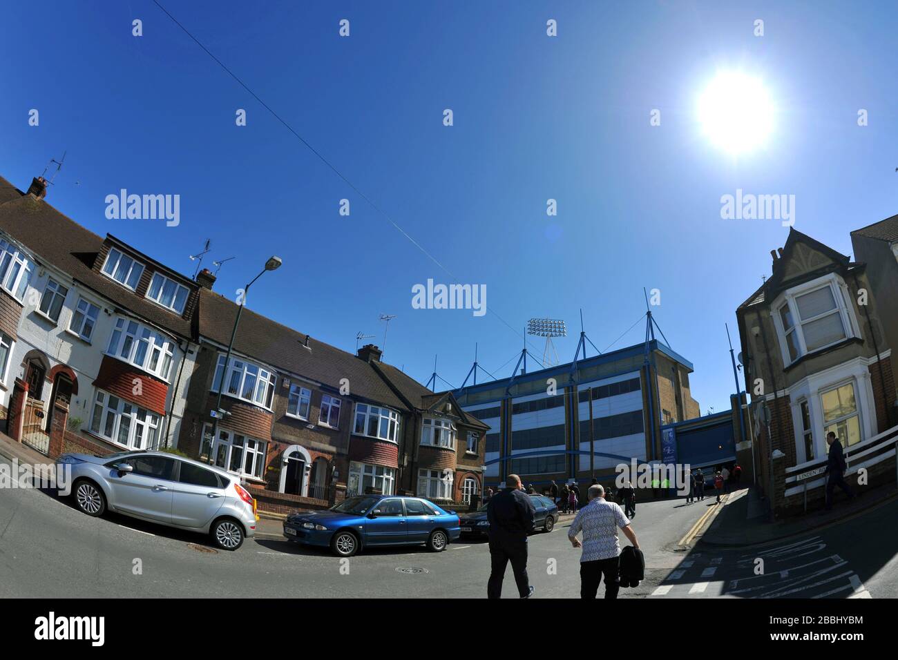 Vue générale du stade MEMS Priestfield à Gillingham. Banque D'Images