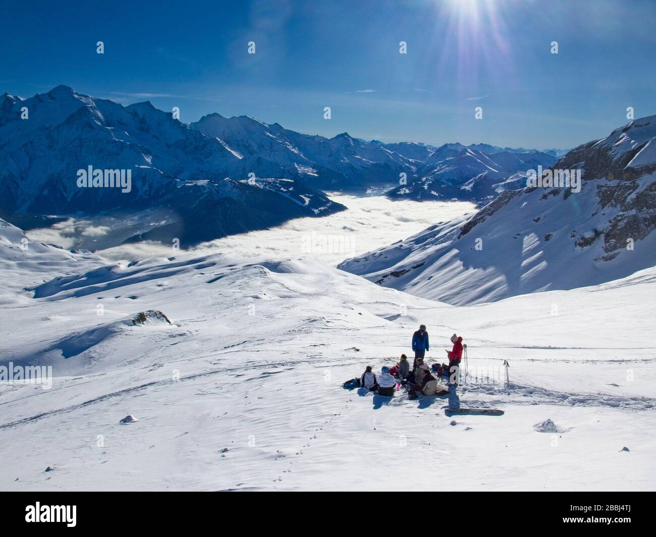 Pique-nique dans les montagnes Banque D'Images