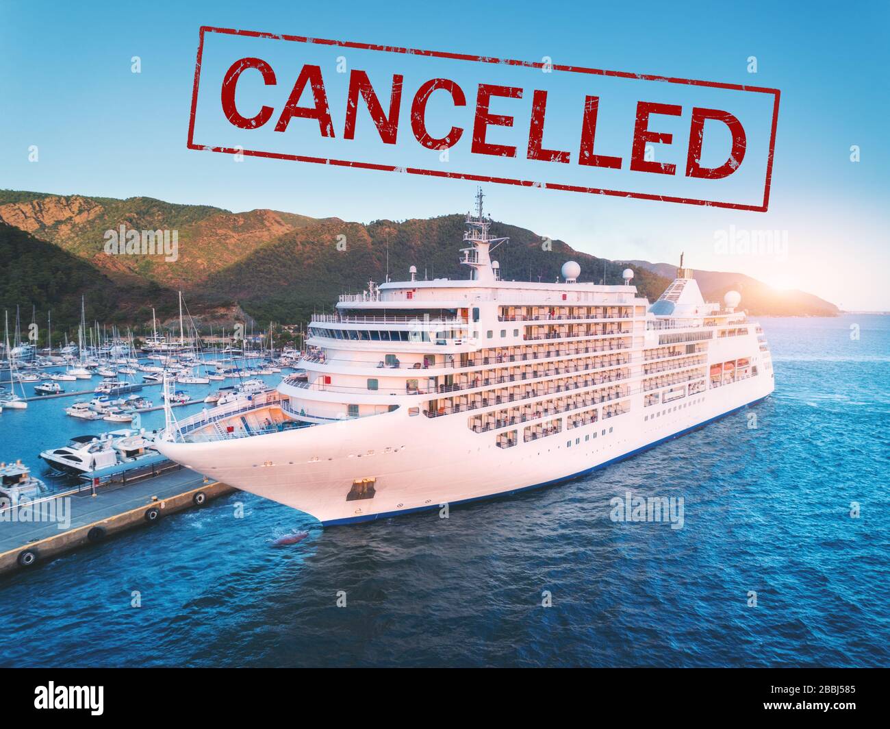 Le voyage des navires de croisière a été annulé en raison de l'épidémie de coronavirus Banque D'Images