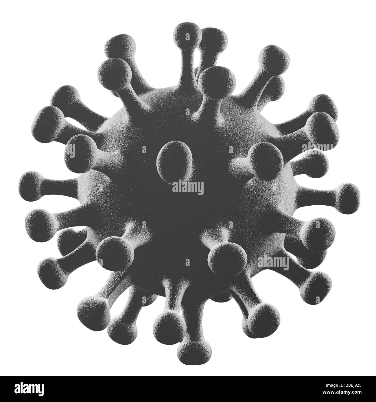 Vue au microscope électronique du COVID-19 SRAS, du coronavirus, du virus SRAS-COV 2019-nCoV - illustration du rendu tridimensionnel Banque D'Images