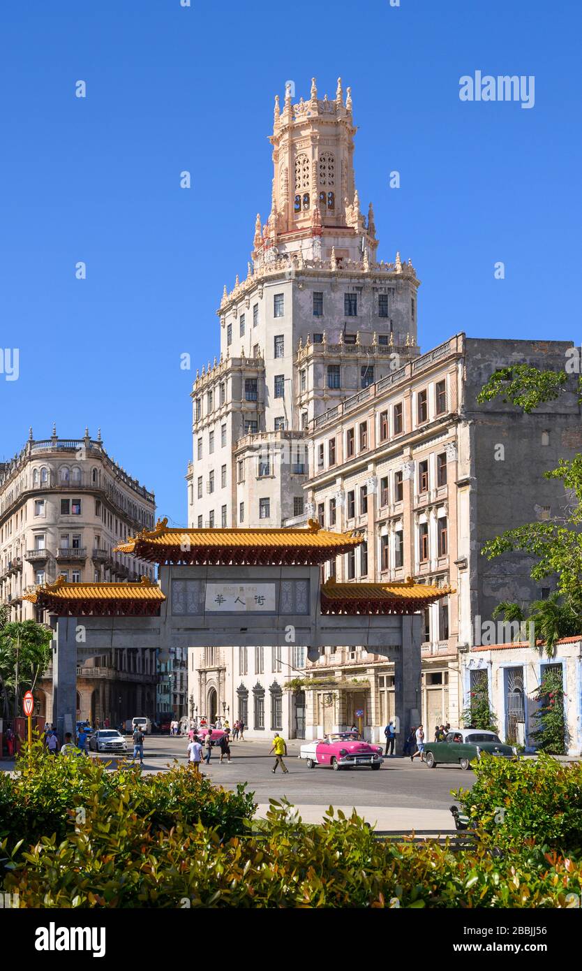 Immeuble Telegraph, la Havane, Cuba Banque D'Images