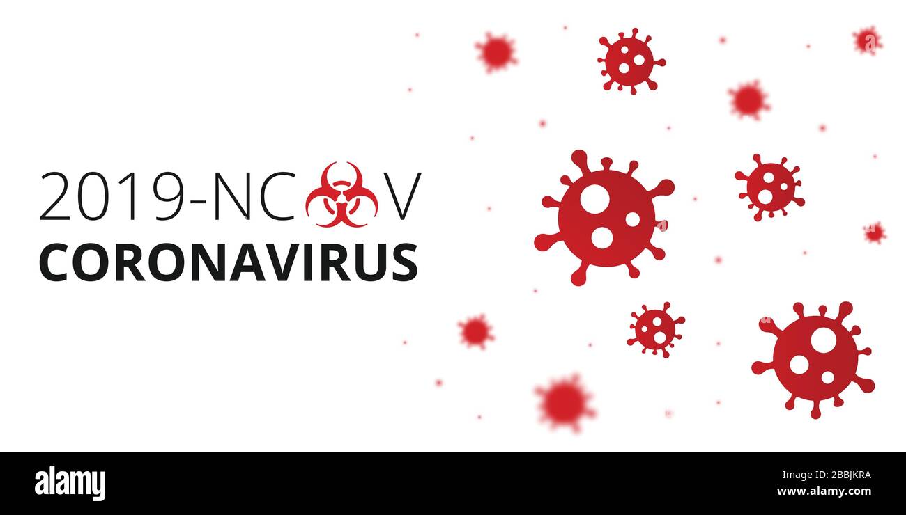 Illustrations simples Coronavirus COVID-19. Épidémie de coronavirus pandémique de Novel dans le monde. Virus respiratoire pathogène Wuhan de Chine. Dangereux vi Illustration de Vecteur