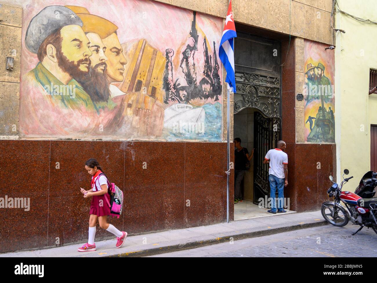 Bureaux du parti communiste, la Havane Vieja, Cuba Banque D'Images
