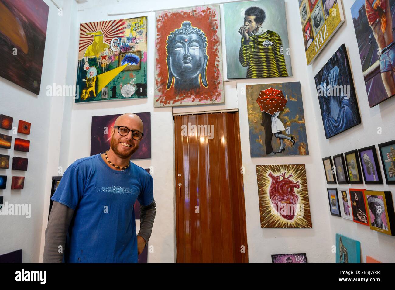 Artiste , la Havane Vieja, Cuba Banque D'Images