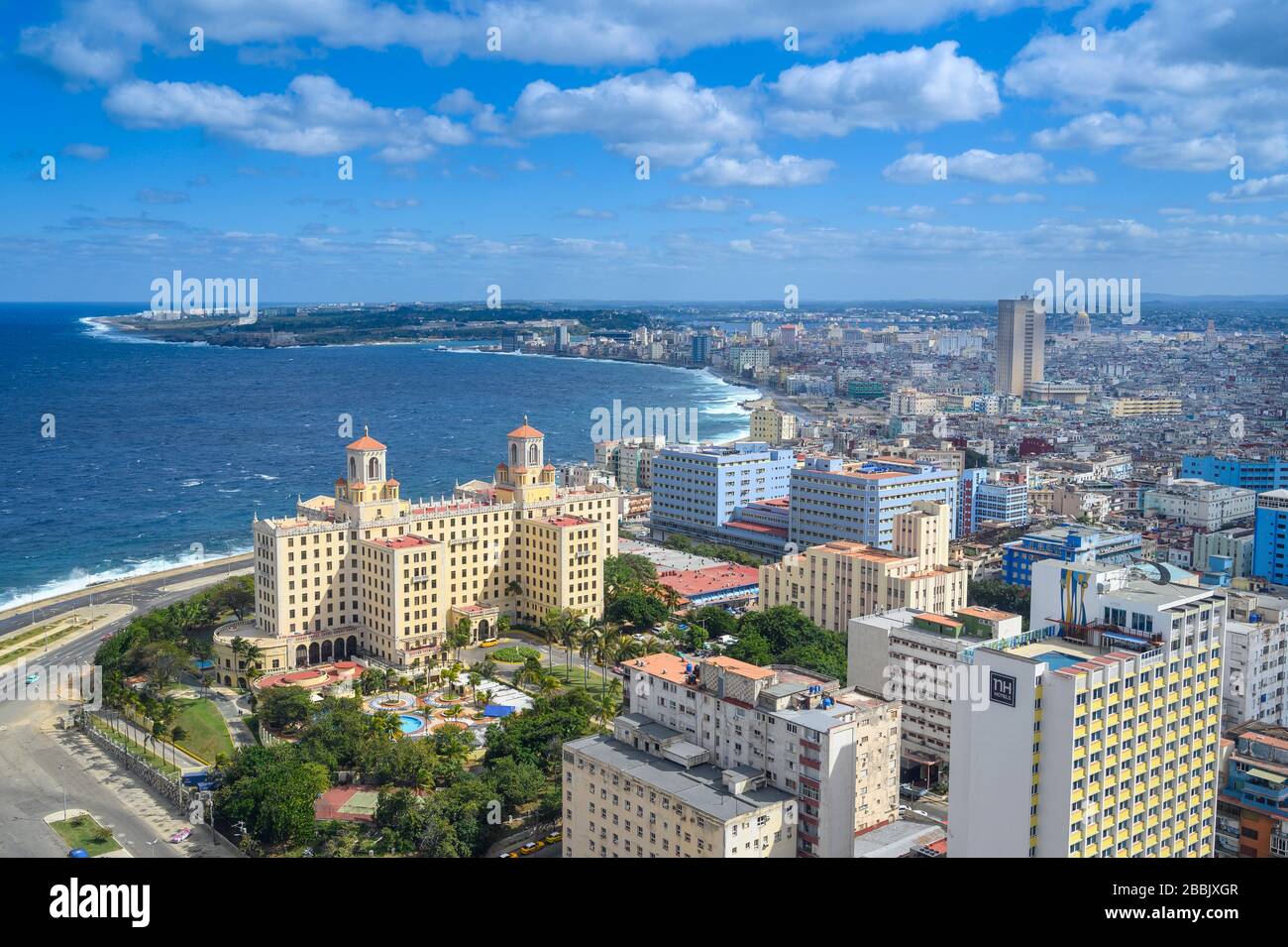 Hôtel national, vue sur towrds El Morro, passé la Havane, Centro, Cuba Banque D'Images