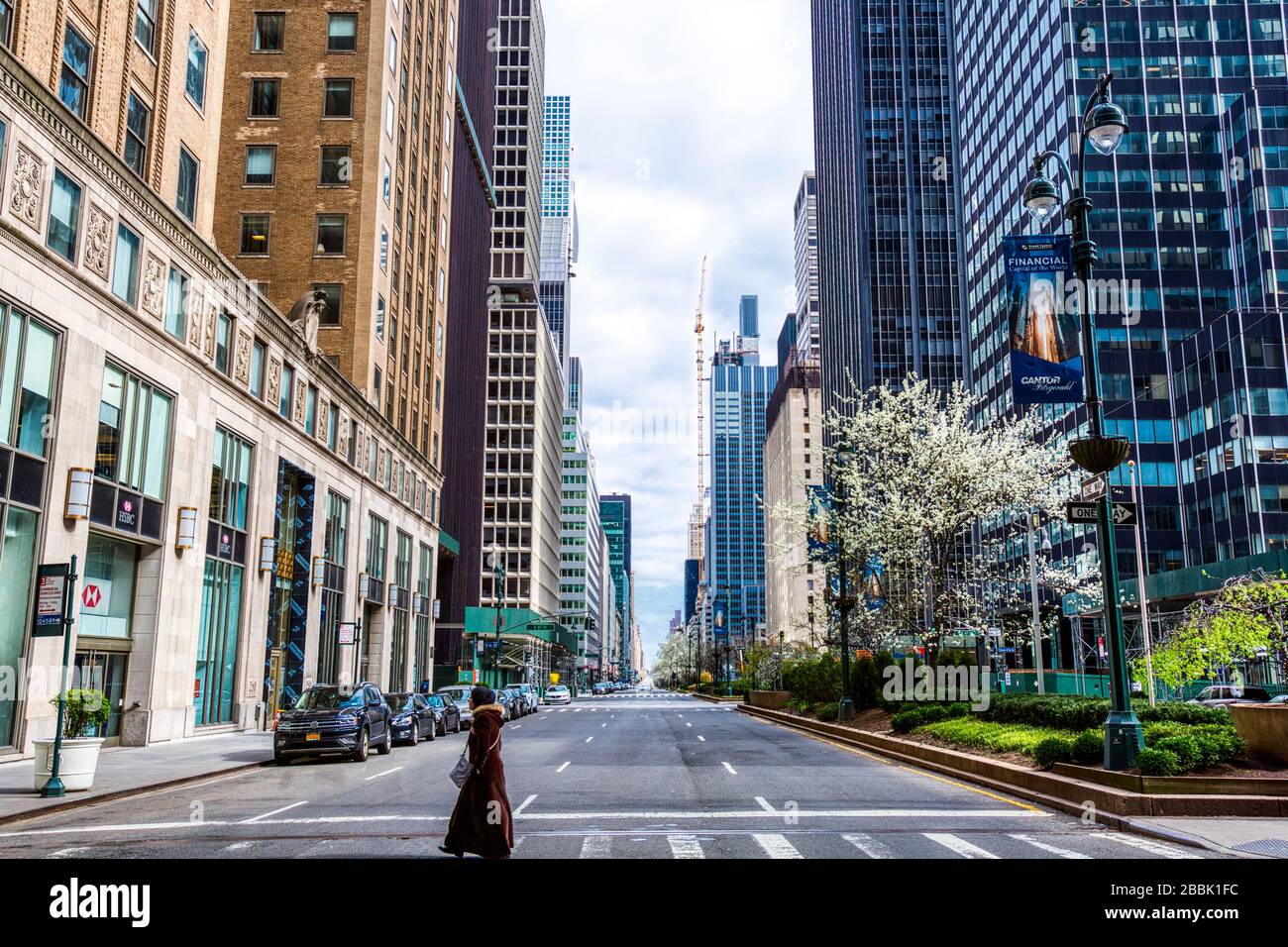 New York le dimanche 22 mars 2020. GOV. Andrew Cuomo de NY, a ordonné à NY de fermer toutes les entreprises non essentielles pour ralentir la pandémie de corona­virus. Banque D'Images