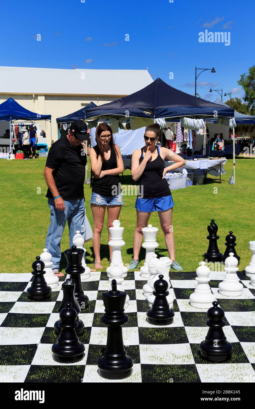 Jeu d'échecs en plein air, Busselton, Australie de l'Ouest Banque D'Images