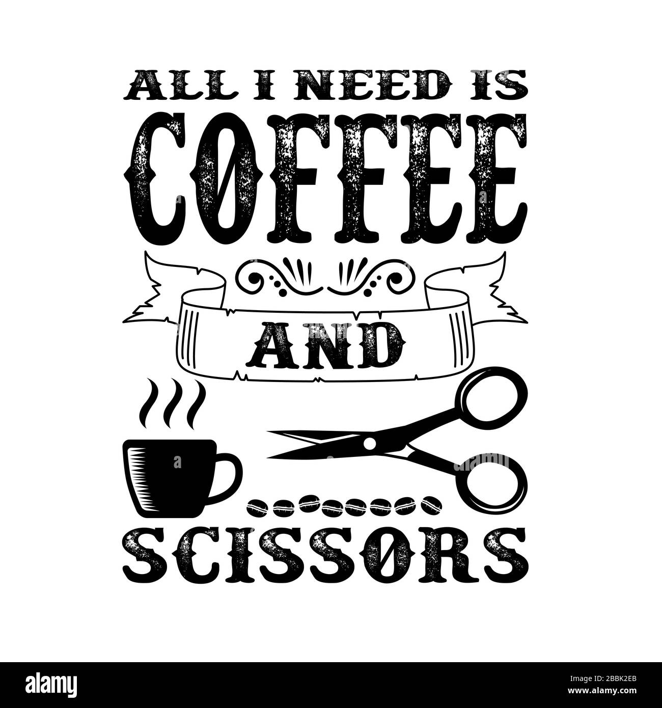 Tout ce que j'ai besoin est le café. Citer Café et disant : Illustration de Vecteur
