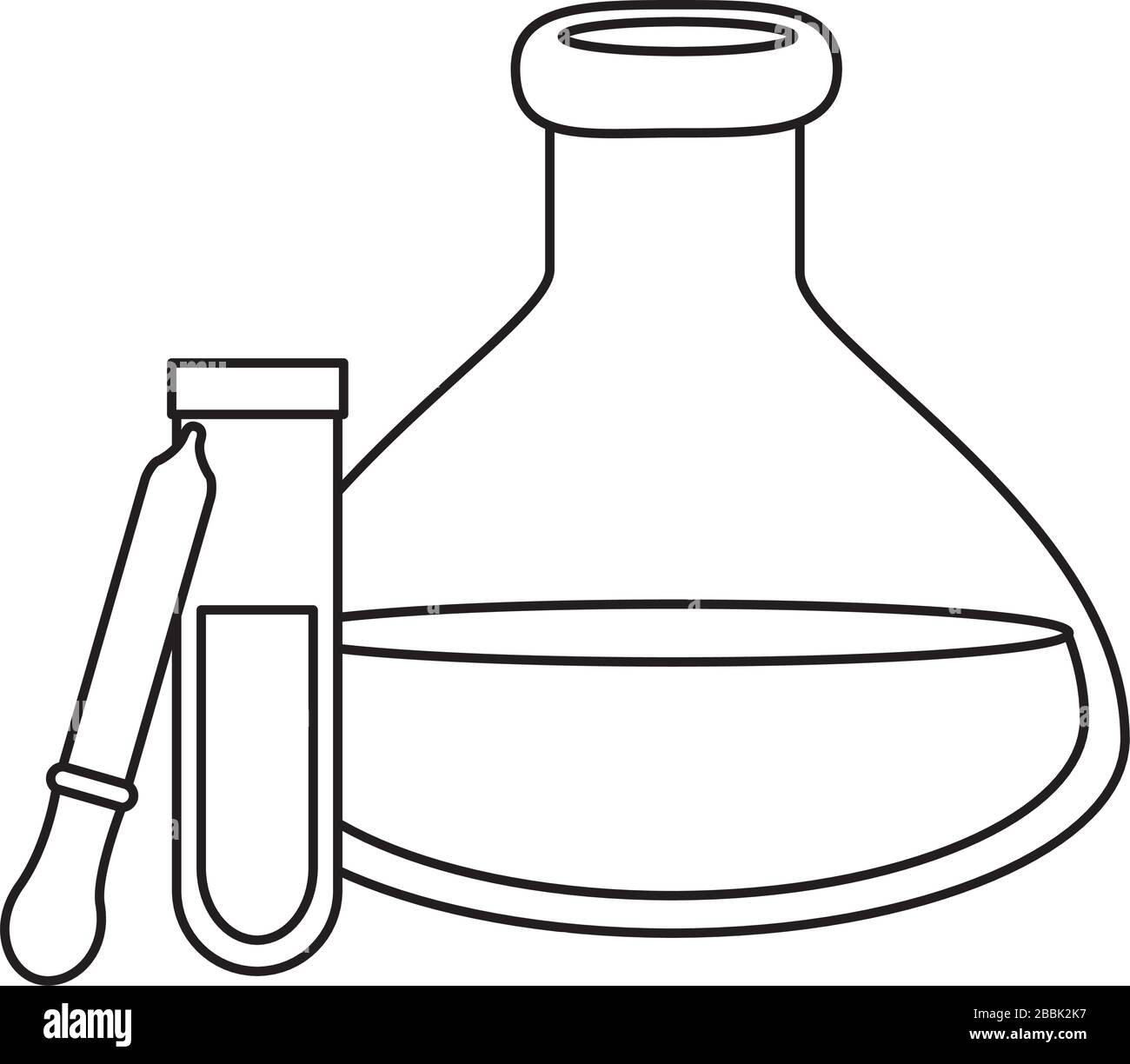 jeu de tests de tube avec icône de compte-gouttes isolée Illustration de Vecteur