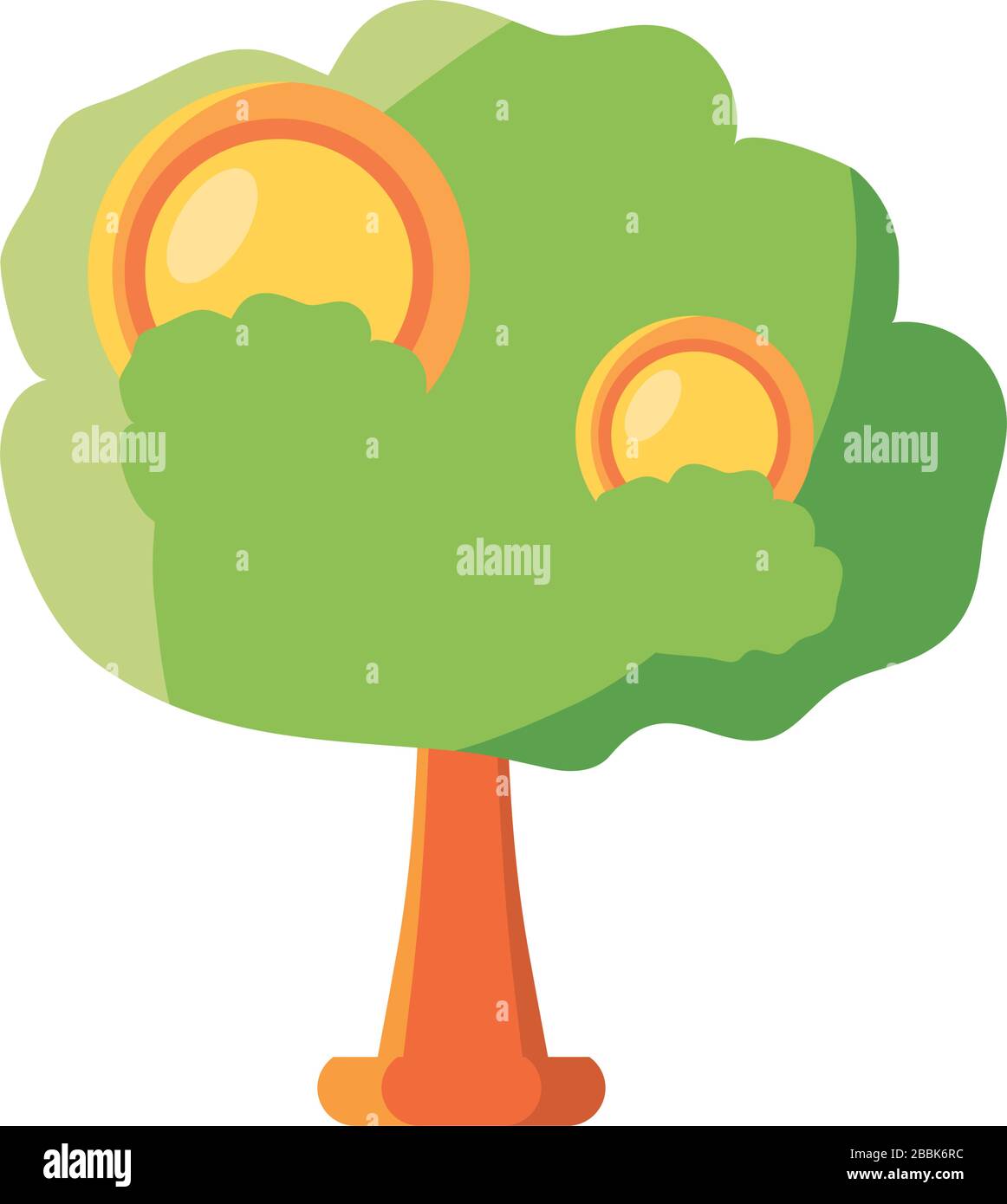 arbre avec pièces sur fond blanc illustration vectorielle Illustration de Vecteur