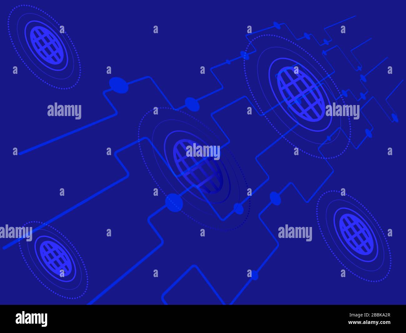 La planète du système numérique technologique Illustration de Vecteur