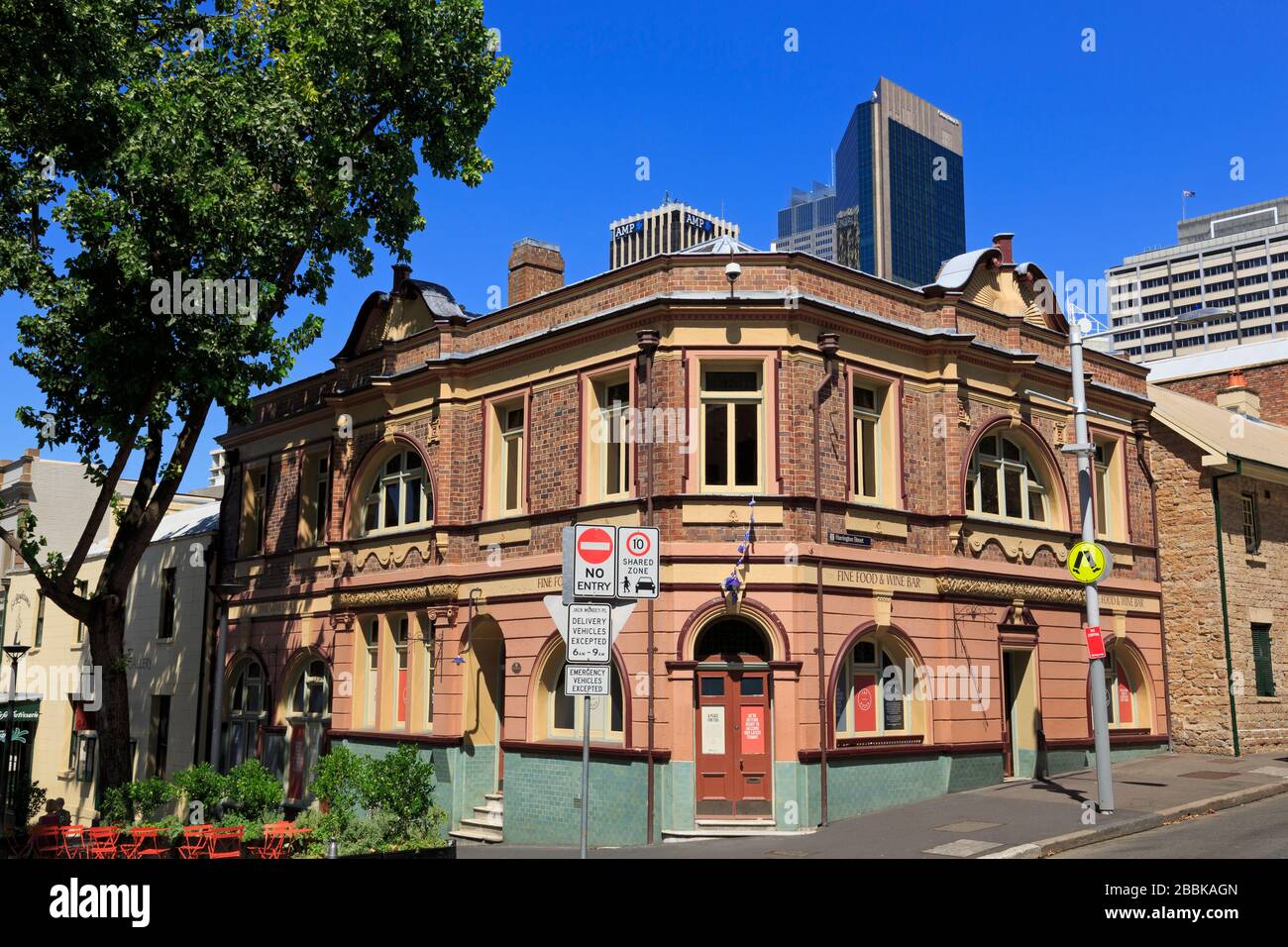 Fine Food & Wine Bar, The Rocks District, Sydney, Nouvelle-Galles du Sud, Australie Banque D'Images