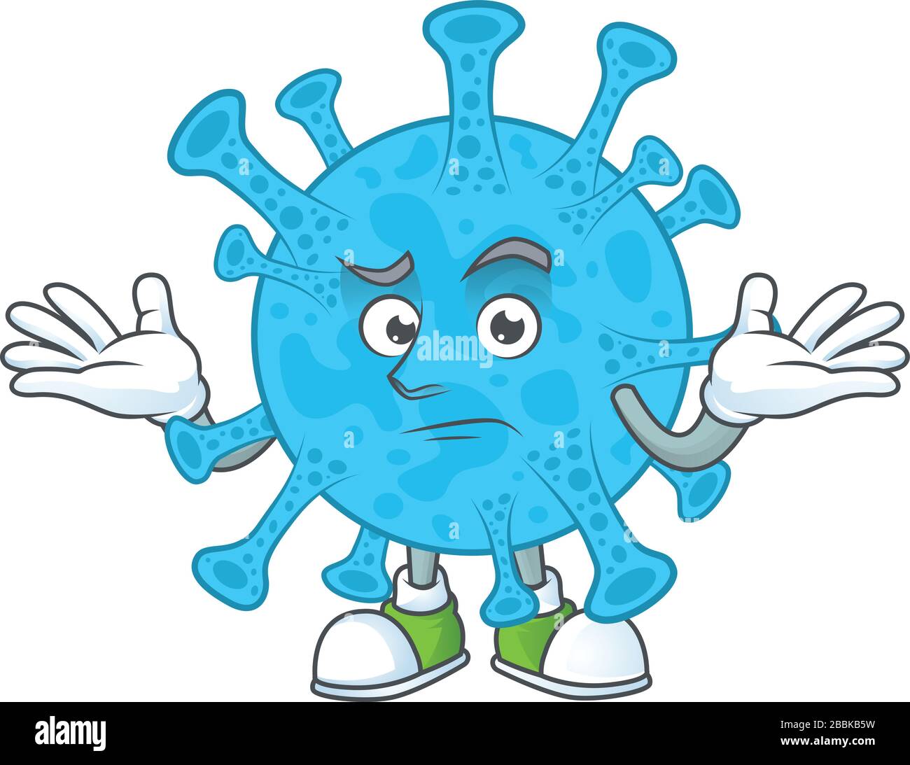 Une image de l'arrière-terie du coronavirus dans le style de dessin animé de mascotte Illustration de Vecteur