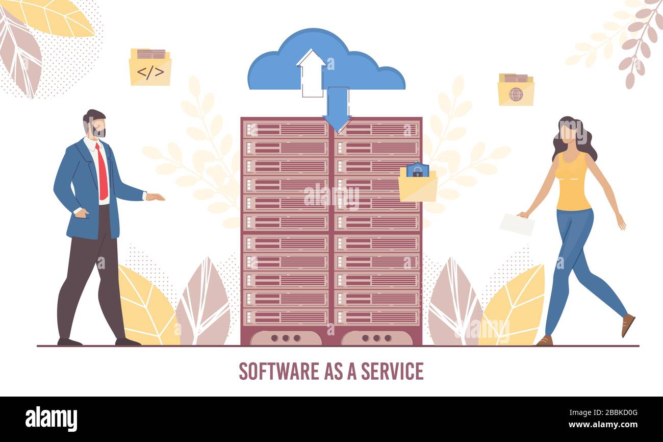 Service logiciel et technologie de transmission de données Illustration de Vecteur