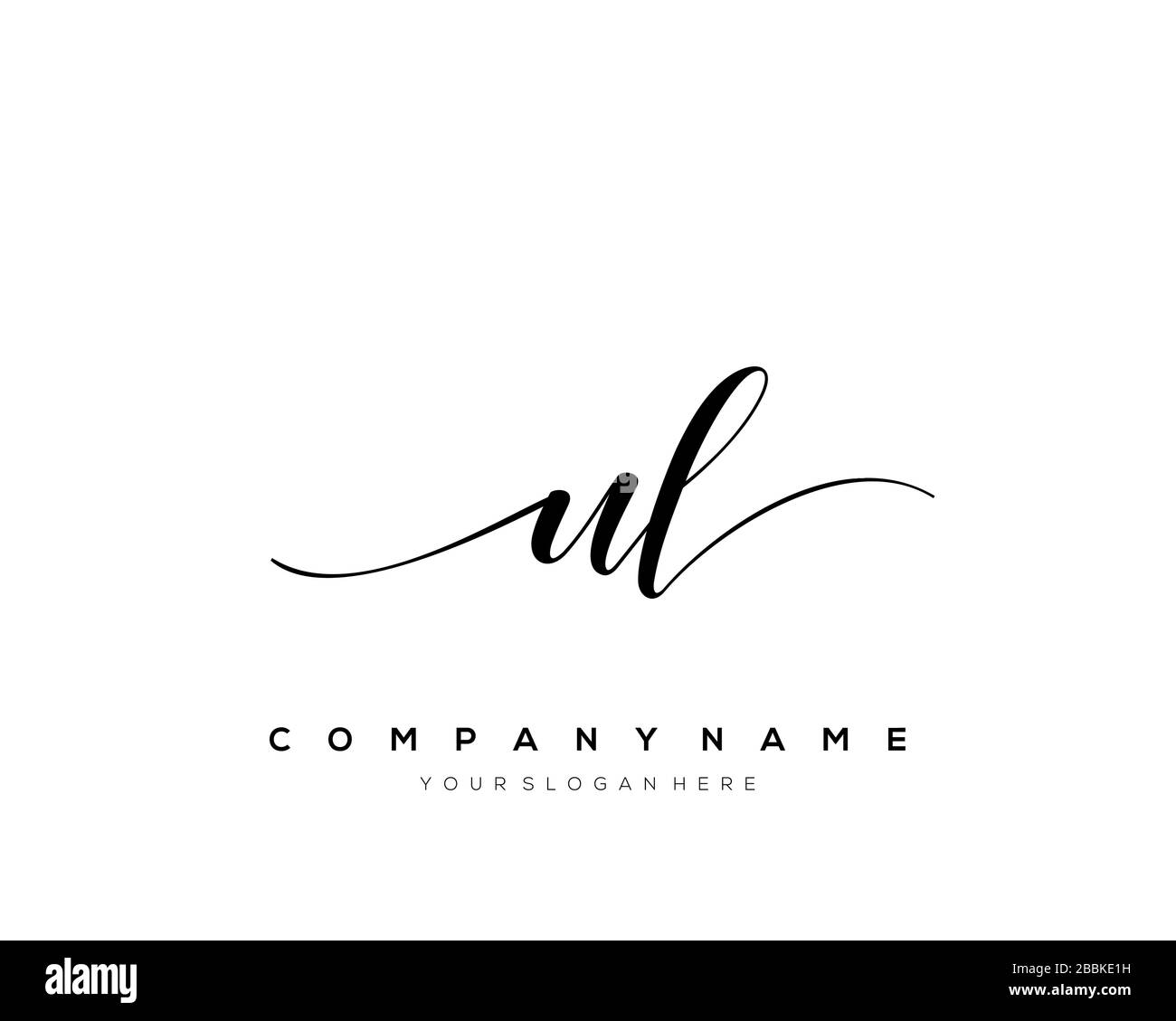UL lettre initiale logo écriture dessinée à la main modèle vectoriel, logo pour la beauté, cosmétiques, mariage, mode et affaires Illustration de Vecteur