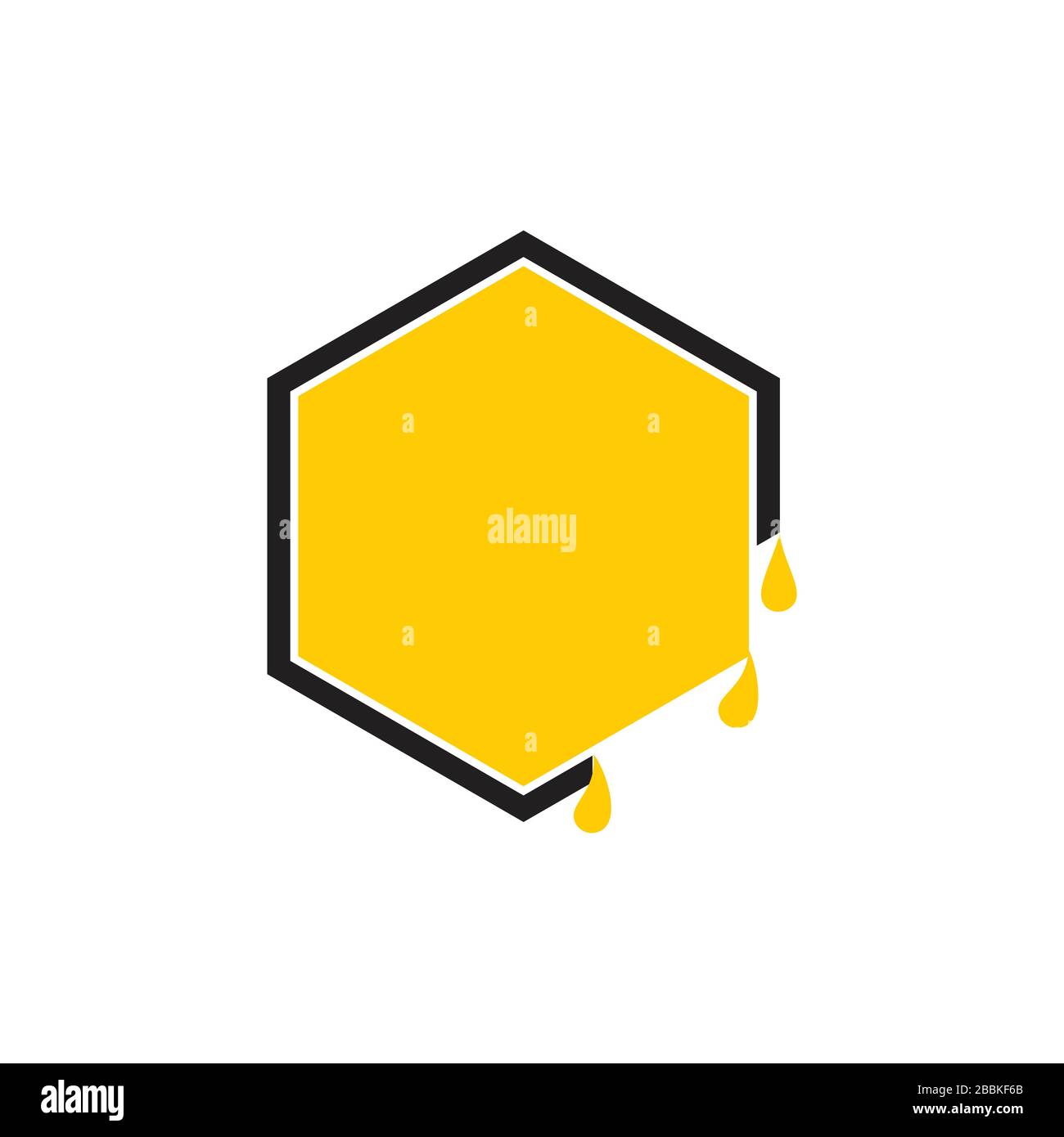 simple goutte miel ruche hexagonale symbole cadre vecteur Illustration de Vecteur
